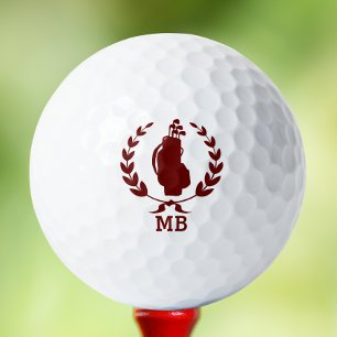 Monogram Golf Bag Wreath Monogrammed Personalised Balls