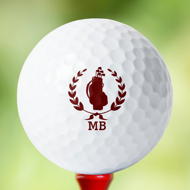 Monogram Golf Bag Wreath Monogrammed Personalised Golf Balls (Creator Uploaded)