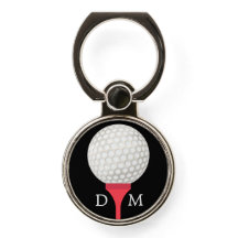 Monogram Golf Ball on Red Tee