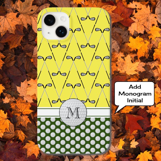 Monogram golf patterns  iPhone 15 case (Example for the iPhone 14, style 'Barely There')