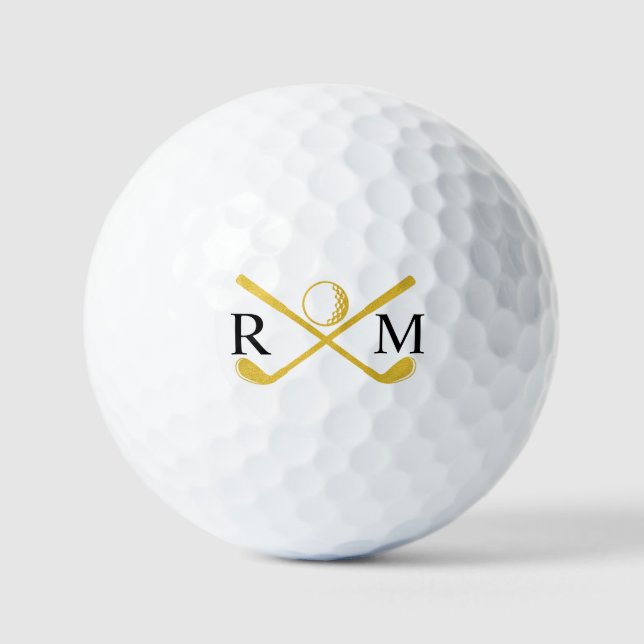 Monogram Golf Player Club Gold Logo Golf  Balls (Front)