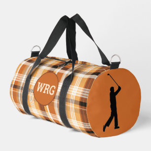 Monogram Golfer "Autumn Gold" Plaid  Duffle Bag