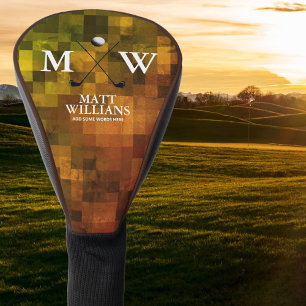 Monogram (golfer name & initials) brownish-orange golf head cover