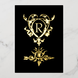 Monogram Gothic Heart And Arrow Motif