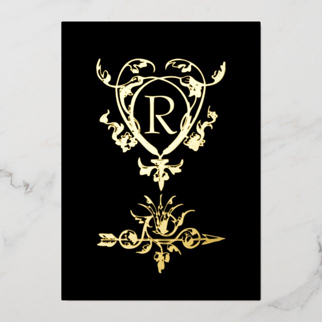 Monogram Gothic Heart And Arrow Motif (Front)