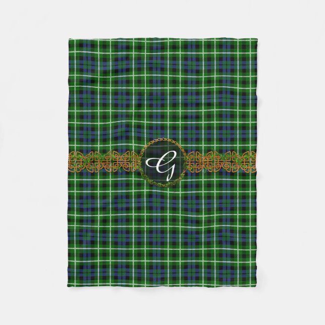 Monogram Graham Tartan Fleece Blanket (Front)