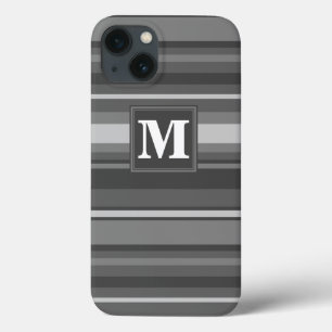 Monogram gray stripes Case-Mate iPhone case