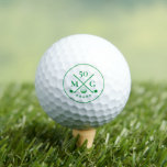 Monogram Green 40th 50th 60 Birthday Golf Modern Golf Balls<br><div class="desc">Looking for the perfect gift for Dad and customisable? Celebrate Father's Day and his birthday with a personalised golf-themed 40th 50th 60 Birthday Golf Monogram green Golf design</div>