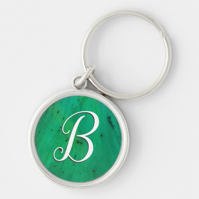 Monogram Green Chem Script Key Ring (Front)