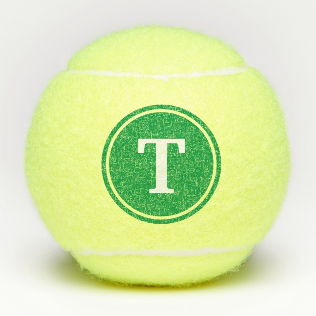 Monogram Green Dot Serif Tennis Balls (Front)