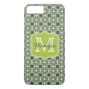 Monogram Green Flowers Pattern Case-Mate iPhone Case