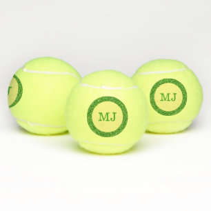 Monogram Green Glitter Tennis Balls