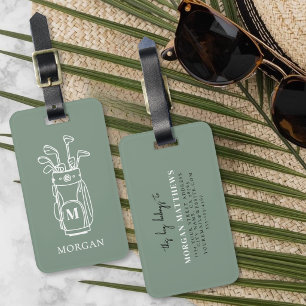 Monogram Green Golf Luggage Tag