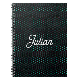 Monogram green net mesh on black notebook
