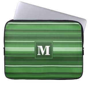 Monogram green stripes laptop sleeve