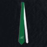 Monogram Green Tie<br><div class="desc">No one will look better than you when you wear this tie with your initial on it. Add the initial that you want in the field provided. You can add one or more initials or a name, the choice is yours. The type style, size and colour can also be changed....</div>