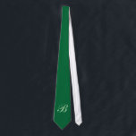Monogram Green Tie<br><div class="desc">No one will look better than you when you wear this tie with your initial on it. Add the initial that you want in the field provided. You can add one or more initials or a name, the choice is yours. The type style, size and colour can also be changed....</div>
