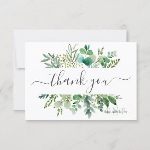 Monogram Greenery Gum Eucalyptus Thank You