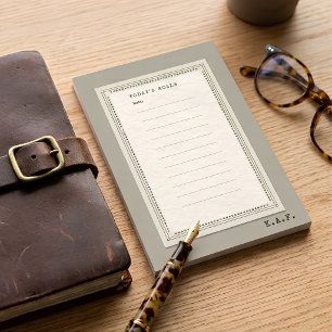Monogram Greige Minimalist Today's Goals Sticky Post-it Notes