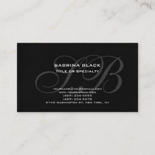 Monogram Grey Black Consultant Business Card