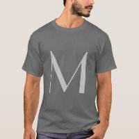 Monogram Grey Black Modern Add Your Name Initial