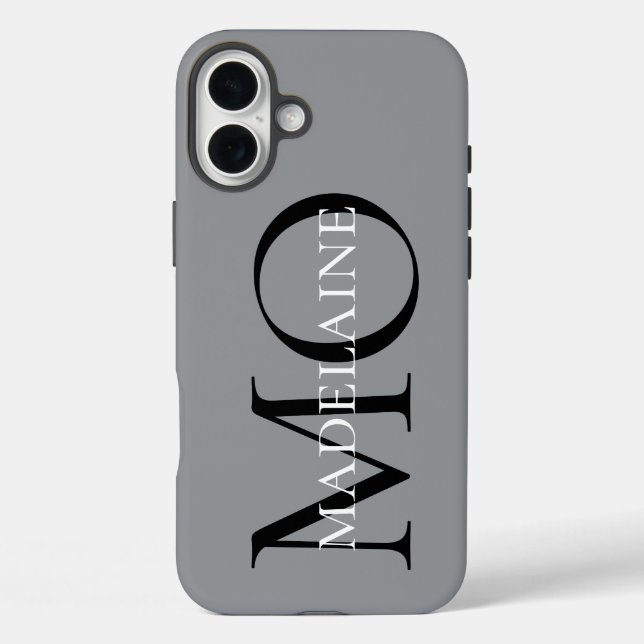  Monogram Grey Black Personal  Case-Mate iPhone Case (Back)
