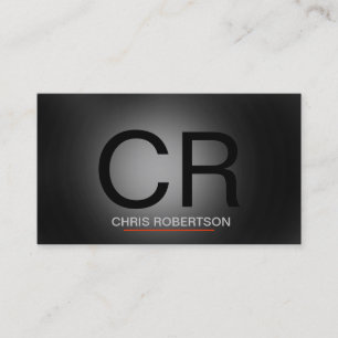 Monogram Grey Black Red Business Card