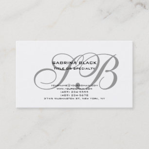 Monogram Grey Black White Consultant Business Card
