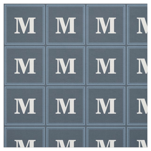 Monogram grey-blue stripes fabric (Swatch)