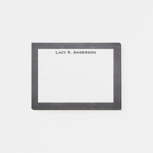 Monogram Grey Chalkboard Post-it Notes