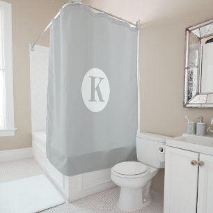 Monogram Grey Grey White Minimal Elegant Simple Shower Curtain