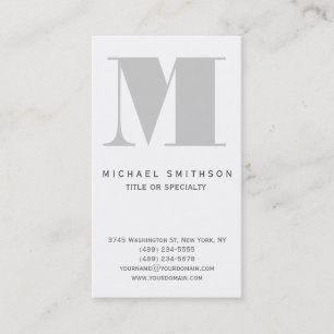 Monogram Grey Modern Simple Business Card