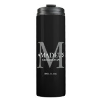 Monogram Grey Named thermal tumbler