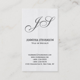 Monogram Grey Pattern Consultant Business Card