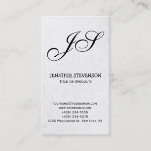 Monogram Grey Pattern Consultant Business Card
