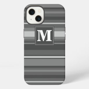 Monogram grey stripes Case-Mate iPhone case