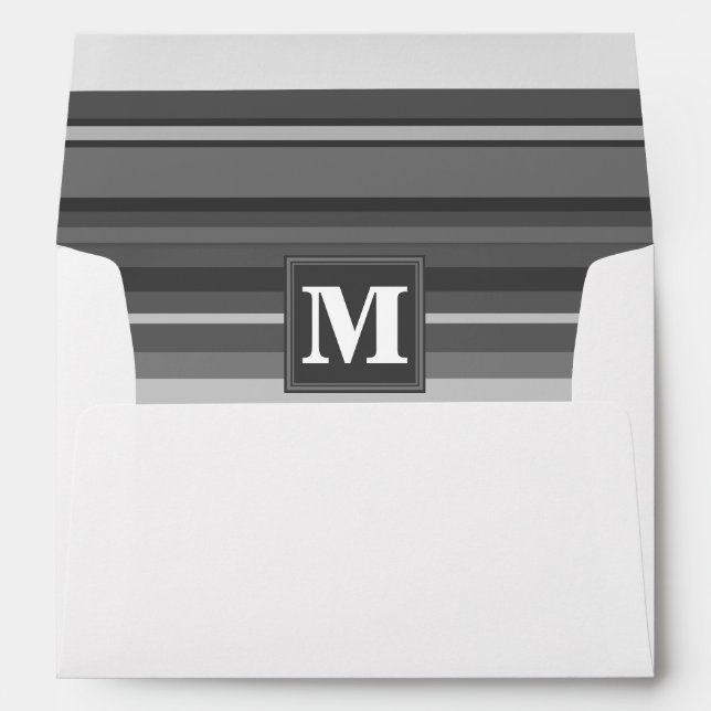 Monogram grey stripes envelopes (Back (Bottom))