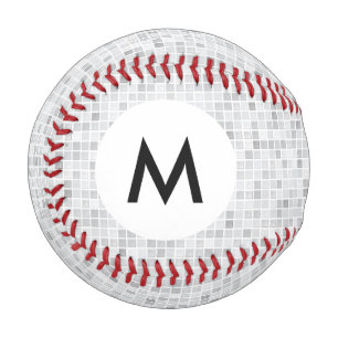 Monogram Grey Tiles Pattern Baseball