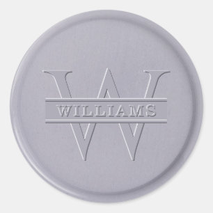 Monogram Grey Wax Seal Sticker