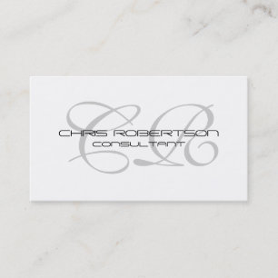 Monogram Grey White Attractive Business Card