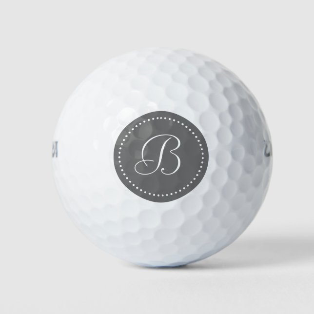 Monogram Grey with Dots Golf Balls (Front)