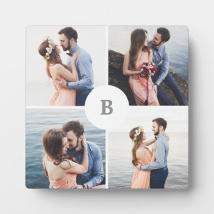Monogram Grid Collage Photo Plaque
