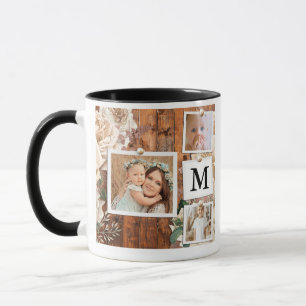 Monogram Grid Photo Collage Coffee Mug