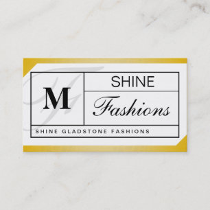 Monogram Grid (shimmering gold) Business Card
