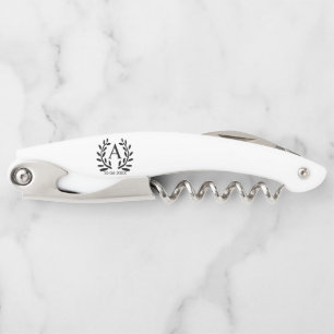 MONOGRAM GROOMSMAN ADD YEAR DATE NAME GIFTS CORKSCREW