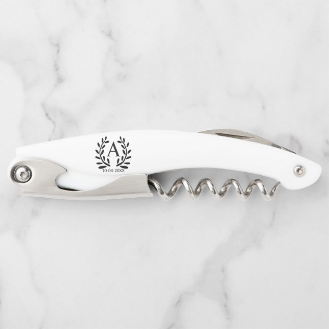 MONOGRAM GROOMSMAN ADD YEAR DATE NAME GIFTS CORKSCREW (Front)