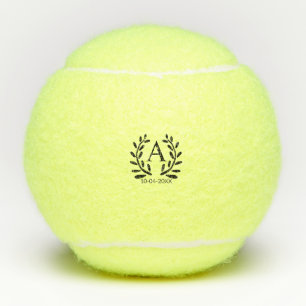 MONOGRAM GROOMSMAN ADD YEAR DATE NAME GIFTS TENNIS BALLS