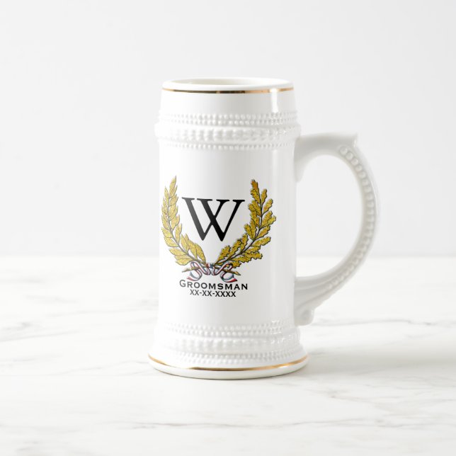 Monogram Groomsman-Best Man Beer Stein (Right)