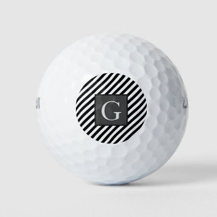 Monogram Groomsmen Best Man Father Groom Stripes Golf Balls