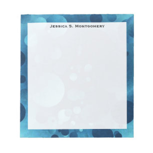 Monogram Grunge Blue Geometric Circles Notepad